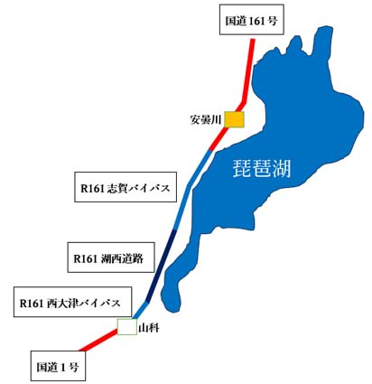 琵琶湖西岸道路図